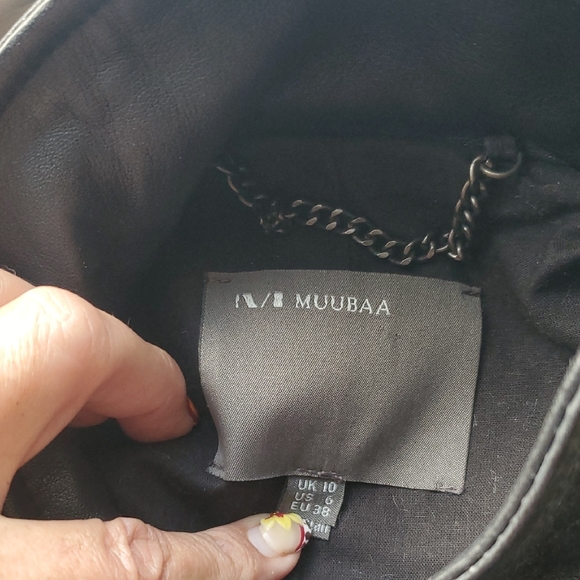 Muubaa Black Leather Jacket for Women - Picture 10 of 10